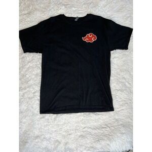 M&O‎ Gold Men's "Akatsuki" Naruto Black T-Shirt Red Clouds Size L